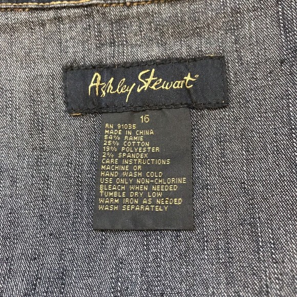 Ashley Stewart Women Denim Motorcycle Zipper Vest Size 16 Blue Y2K - Picture 10 of 10